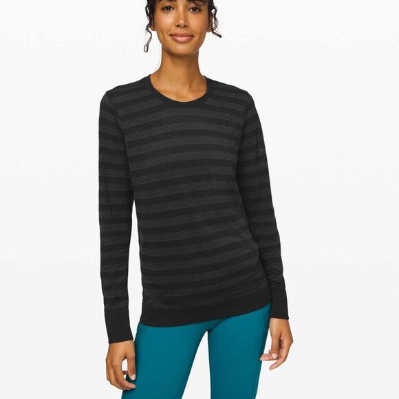 Lululemon Breeze By Long Sleeve Women’s Size 8 Deep Coal Black Lightweight Top - Picture 1 of 12